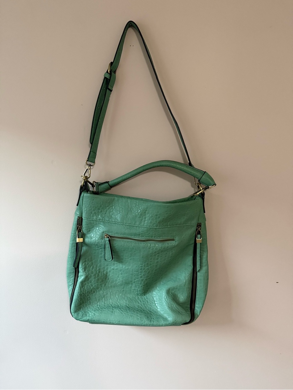 Maurices Green Textured Shoulder Bag with Adjustable Strap